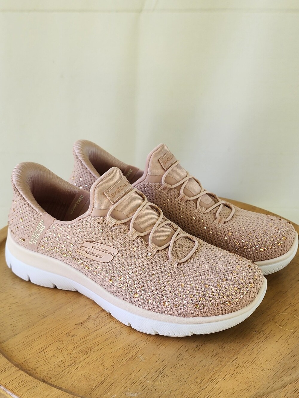 Skechers Women’s Pink Slip-On Sneakers - Picture 6 of 11